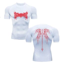 Y2K Compression Shirt Men Fitness Gym Skeleton Sport Running T-Shirt Rashgard Tops Tee Quick Dry Short Sleeve T-Shirt For Men