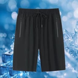 High Quality Men's Running Sports Shorts Luxury Zip Pocket Four-way Stretch Quick Drying Drapy Bottoms Loose Sportswear Summer