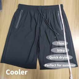 High Quality Men's Running Sports Shorts Luxury Zip Pocket Four-way Stretch Quick Drying Drapy Bottoms Loose Sportswear Summer