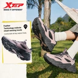 Xtep Casual Shoes Women's 2025 Spring Lightweight Running Shoes Thick Sole Increase Street Style Sneakers 875318320009