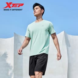 XTEP Men's T Shirt Shorts 2025 Spring Summer Shock Absorption Cushion Tops Bottoms Climbing Outdoor Mixed Color 875229A70154