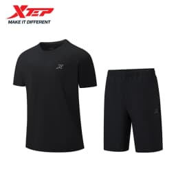 XTEP Men's T Shirt Shorts 2025 Spring Summer Shock Absorption Cushion Tops Bottoms Climbing Outdoor Mixed Color 875229A70154