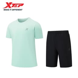 XTEP Men's T Shirt Shorts 2025 Spring Summer Shock Absorption Cushion Tops Bottoms Climbing Outdoor Mixed Color 875229A70154