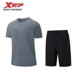XTEP Men's T Shirt Shorts 2025 Spring Summer Shock Absorption Cushion Tops Bottoms Climbing Outdoor Mixed Color 875229A70154