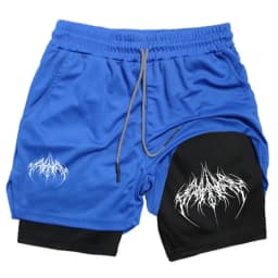 Men's 2-in-1 Shorts Training Fitness Phone Pocket Y2k Summer Breathable Double-layer Quick-dry Workout Jogging Gym Sportswear