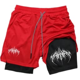 Men's 2-in-1 Shorts Training Fitness Phone Pocket Y2k Summer Breathable Double-layer Quick-dry Workout Jogging Gym Sportswear