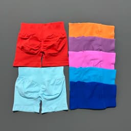 Histello Sports Shorts 4.5" Women Seamless Yoga Leggings Low Waist Scrunch Bum Tights Running Fitness Short Workout Gym Shorts