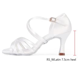 UK Latin Dance Shoes Women's Professional High Heel Soft Suede Soled for Adults Club White Latin Dance Shoes