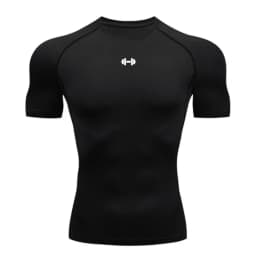 Compression T-Shirt Men's Summer Sportswear Running T-Shirt Elastic Quick Drying Sports Top T-Shirt Gym Dumbbell Exercise Shirt
