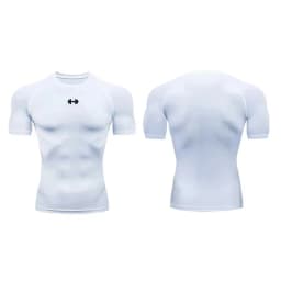 Compression T-Shirt Men's Summer Sportswear Running T-Shirt Elastic Quick Drying Sports Top T-Shirt Gym Dumbbell Exercise Shirt