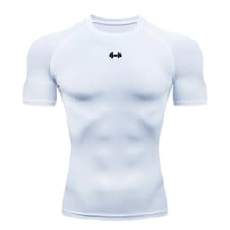 Compression T-Shirt Men's Summer Sportswear Running T-Shirt Elastic Quick Drying Sports Top T-Shirt Gym Dumbbell Exercise Shirt