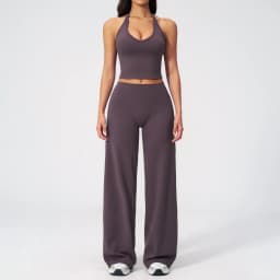 Women's Fitness Set Gym Tracksuit Breathable Sports Bra Flared Trousers Suit Workout Clothing Sportswear Female Athletic Wear