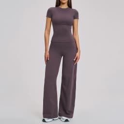 Women's Fitness Set Gym Tracksuit Breathable Sports Bra Flared Trousers Suit Workout Clothing Sportswear Female Athletic Wear