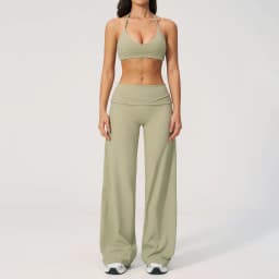 Women's Fitness Set Gym Tracksuit Breathable Sports Bra Flared Trousers Suit Workout Clothing Sportswear Female Athletic Wear