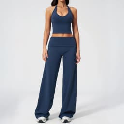 Women's Fitness Set Gym Tracksuit Breathable Sports Bra Flared Trousers Suit Workout Clothing Sportswear Female Athletic Wear