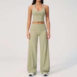 Women's Fitness Set Gym Tracksuit Breathable Sports Bra Flared Trousers Suit Workout Clothing Sportswear Female Athletic Wear