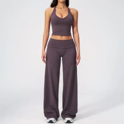 Women's Fitness Set Gym Tracksuit Breathable Sports Bra Flared Trousers Suit Workout Clothing Sportswear Female Athletic Wear