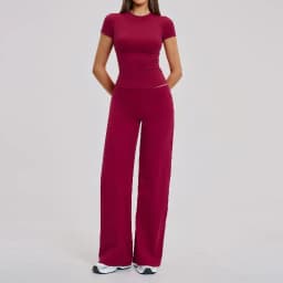 Women's Fitness Set Gym Tracksuit Breathable Sports Bra Flared Trousers Suit Workout Clothing Sportswear Female Athletic Wear