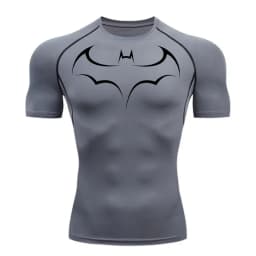 Bat Printed Men's Tight T-Shirt Running Compression T Shirt Gym Fitness Jogging Short Sleeve Male Casual Shirt Tops
