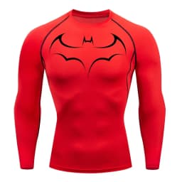 Bat Printed Men's Tight T-Shirt Running Compression T Shirt Gym Fitness Jogging Short Sleeve Male Casual Shirt Tops