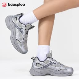 Baasploa Women Running Shoes Lightweight Breathable Sport Shoes For Women Comfort White Sneakers Casual Sneakers Non-Slip