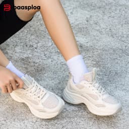 Baasploa Women Running Shoes Lightweight Breathable Sport Shoes For Women Comfort White Sneakers Casual Sneakers Non-Slip