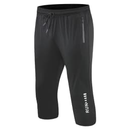 3/4 Pants Compression Spandex Runnining Quick Dry Gym 7 Points Pant Zipper Pockets Joggings Sweatpant Training Cropped Pants
