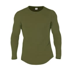 Plain Cotton Breathable Long Sleeve Clothing Gym Fitness Bodybuilding Sport T-shirts Mens Workout Casual Slim Fit Autumn Shirts
