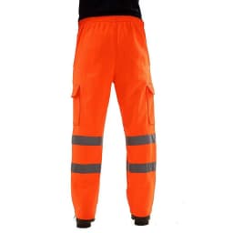 Men's Reflective Warm Fleece Casual Running Pants High Visibility Work Safety Winter Hiking Trousers Bottoms Thick Trekking Ski