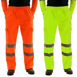 Men's Reflective Warm Fleece Casual Running Pants High Visibility Work Safety Winter Hiking Trousers Bottoms Thick Trekking Ski