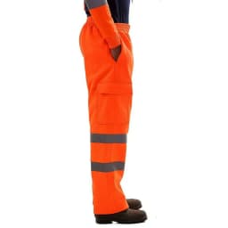 Men's Reflective Warm Fleece Casual Running Pants High Visibility Work Safety Winter Hiking Trousers Bottoms Thick Trekking Ski