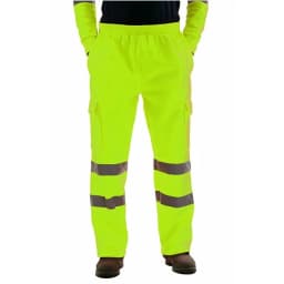 Men's Reflective Warm Fleece Casual Running Pants High Visibility Work Safety Winter Hiking Trousers Bottoms Thick Trekking Ski