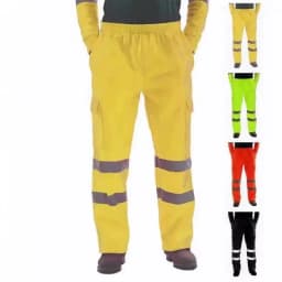 Men's Reflective Warm Fleece Casual Running Pants High Visibility Work Safety Winter Hiking Trousers Bottoms Thick Trekking Ski