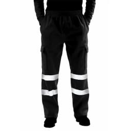 Men's Reflective Warm Fleece Casual Running Pants High Visibility Work Safety Winter Hiking Trousers Bottoms Thick Trekking Ski
