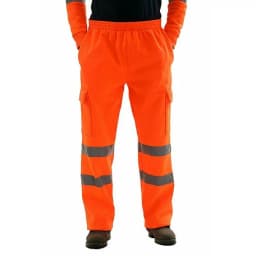 Men's Reflective Warm Fleece Casual Running Pants High Visibility Work Safety Winter Hiking Trousers Bottoms Thick Trekking Ski