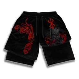 Anime Sports Fitness Running Jogging Performance Shorts Men's Shorts 2 In 1 Bilayer Shorts Print Casual Summer