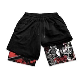Anime Sports Fitness Running Jogging Performance Shorts Men's Shorts 2 In 1 Bilayer Shorts Print Casual Summer