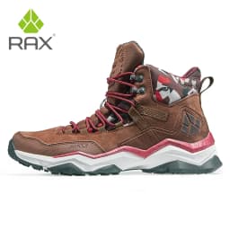 RAX Men Hiking Shoes Mid-top Waterproof Outdoor Sneaker Men Leather Trekking Boots Trail Camping Climbing Hunting Sneakers Women