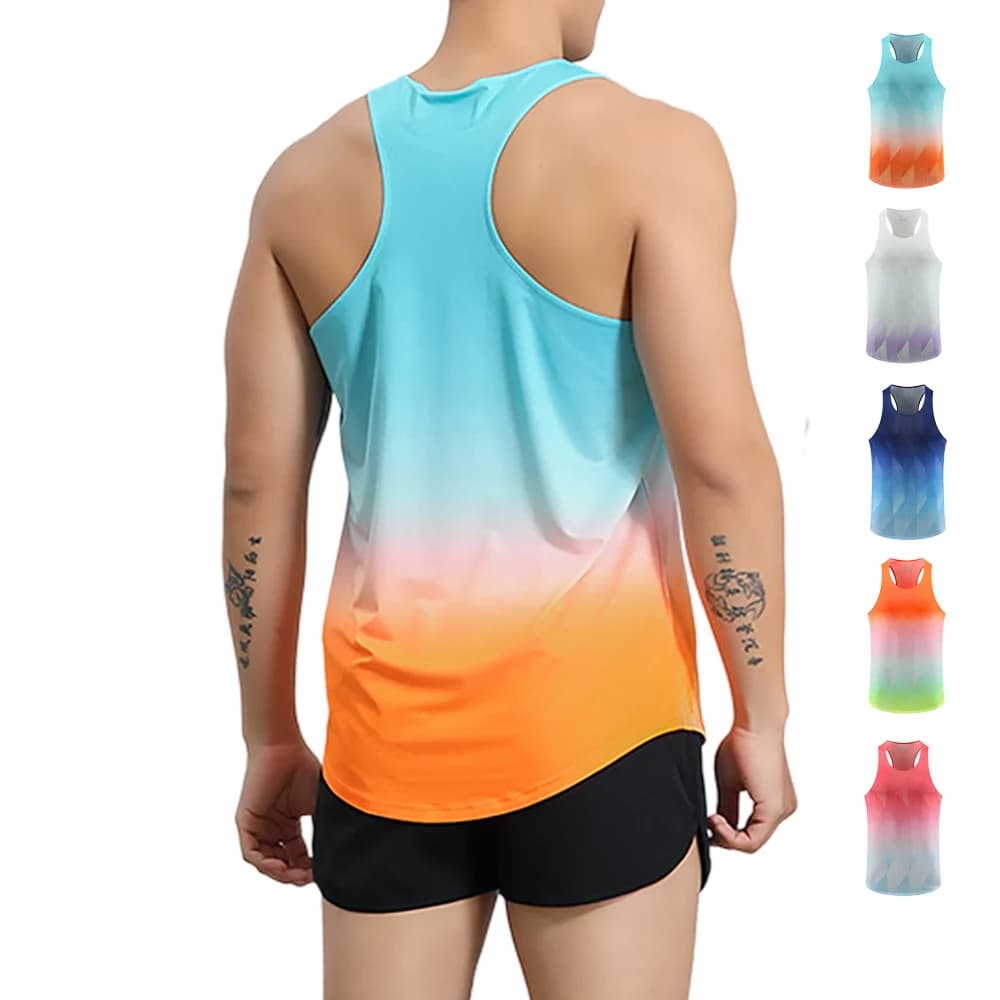 Men Run Vest Tank Top Speed Fitness Running Shirt Sleeveless Singlet