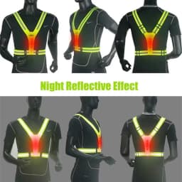 LED Running Vest Reflective Glowing Reflector Straps High Cycling Visibility Night Running Riding Clothing Elastic Band