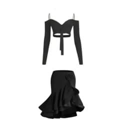 Sexy Off Shoulder Latin Top Ruffled Skirts Latin Dance Costume Stage Performance Clothes Samba Tango Dance Wear Set for Women