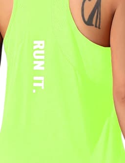 Fluorescent Green Women's Letter Print Sports Vest, Breathable, Versatile, Suitable for Casual Outing, Exercise, Running, Outdoo
