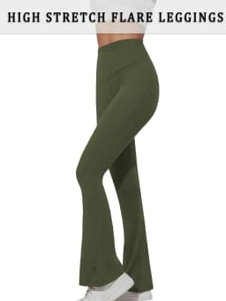 Women's Super Soft Flare Pants High Waisted Tummy Control Workout Yoga Push Up Gym Fitness Long Leggings Bell Bottoms