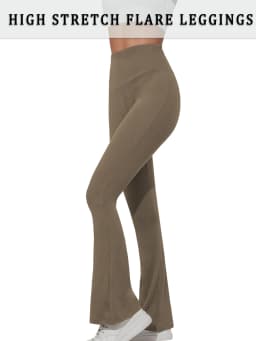 Women's Super Soft Flare Pants High Waisted Tummy Control Workout Yoga Push Up Gym Fitness Long Leggings Bell Bottoms