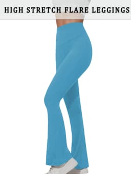 Women's Super Soft Flare Pants High Waisted Tummy Control Workout Yoga Push Up Gym Fitness Long Leggings Bell Bottoms