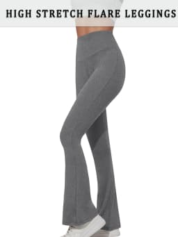 Women's Super Soft Flare Pants High Waisted Tummy Control Workout Yoga Push Up Gym Fitness Long Leggings Bell Bottoms