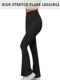Women's Super Soft Flare Pants High Waisted Tummy Control Workout Yoga Push Up Gym Fitness Long Leggings Bell Bottoms