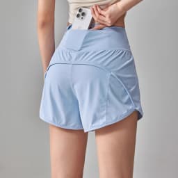 Back Pocket Sports Shorts for Women Quick-drying Summer Professional Training Fitness Three-quarter Pants Anti-exposure Running