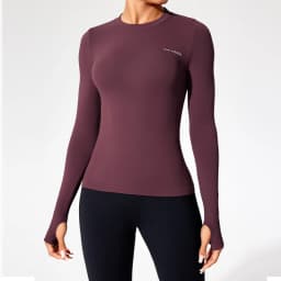 Women's Seamless Workout Top Long Sleeve, Slim Fit Running Shirt, Tummy Control Yoga Fitness Tee