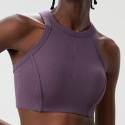 High Impact Fitness Yoga Bra Super Stretch Round Neck Gym Crop Top Ribbed Fabric Sleeveless Running Vest Female Sportswear